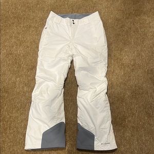 Columbia White and Gray Ski Pants Waterproof Snow Gear